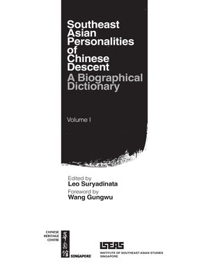 cover image of Southeast Asian personalities of Chinese descent  (in 2 volumes)
